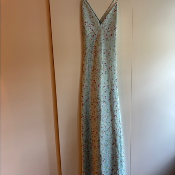 Park & Fifth Davenport Dress Light Blue Floral Print Midi with Adjustable Straps - Picture 12 of 12